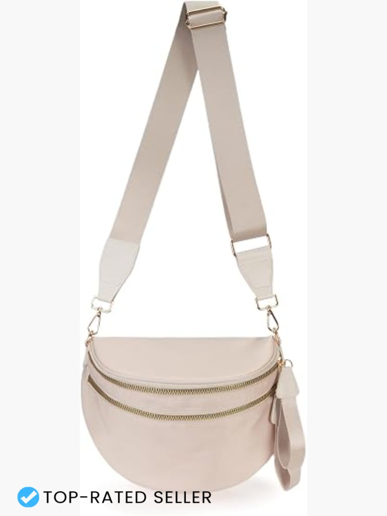 Crossbody Bag Nylon Hobo Purse Semicircular Checkered Large Capacity Adjustable